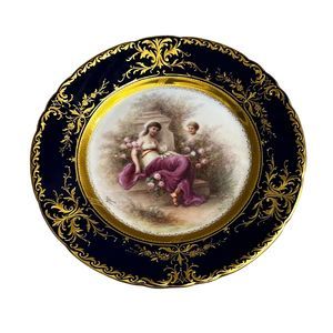 Decorative Porcelain Cabinet Plate Vintage Antique Entwaffnet Woman Portrait